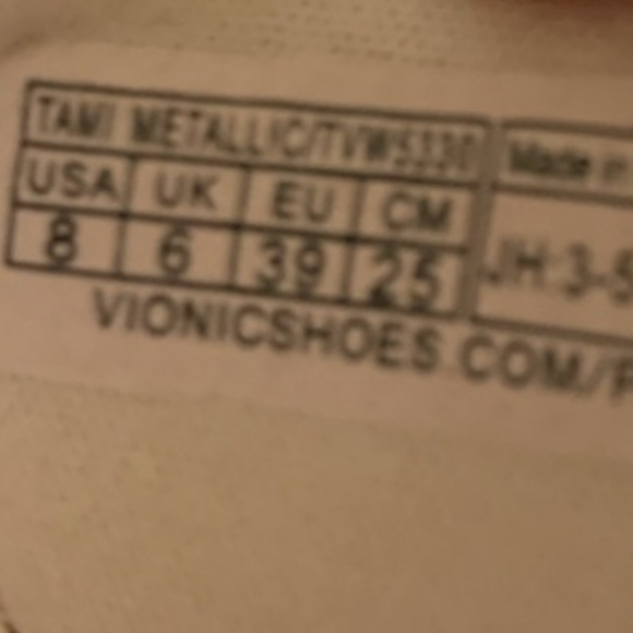 Vionic Tami gold Metallic Platform Wedge Sandals 8 - Picture 6 of 11